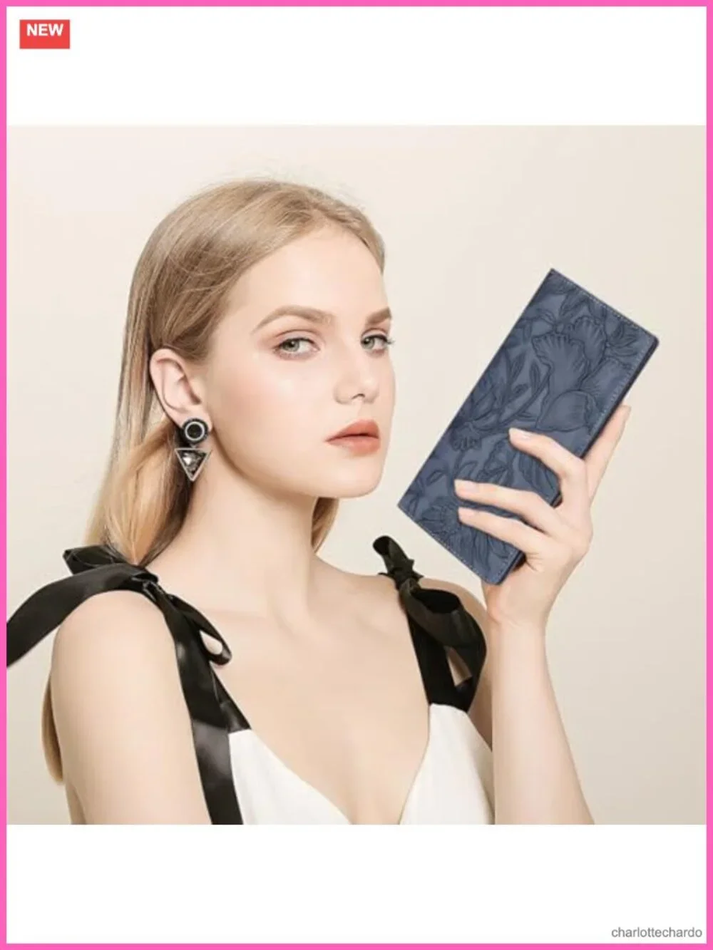 Slim Bifold Wallet for Women RFID Blocking Faux Leather Credit Card Holder